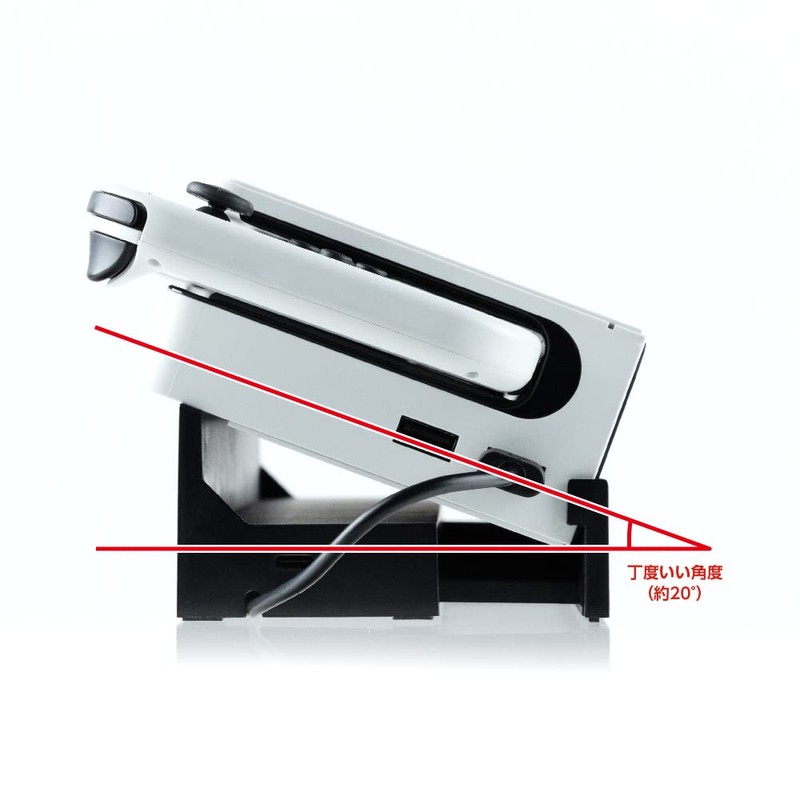 アンサー Switch有機ELモデルドック用 寝かせて立たせて2Wayスタンドハブ【横置き/縦置き/USBハブ機能/約20度傾斜/TVボード収納】