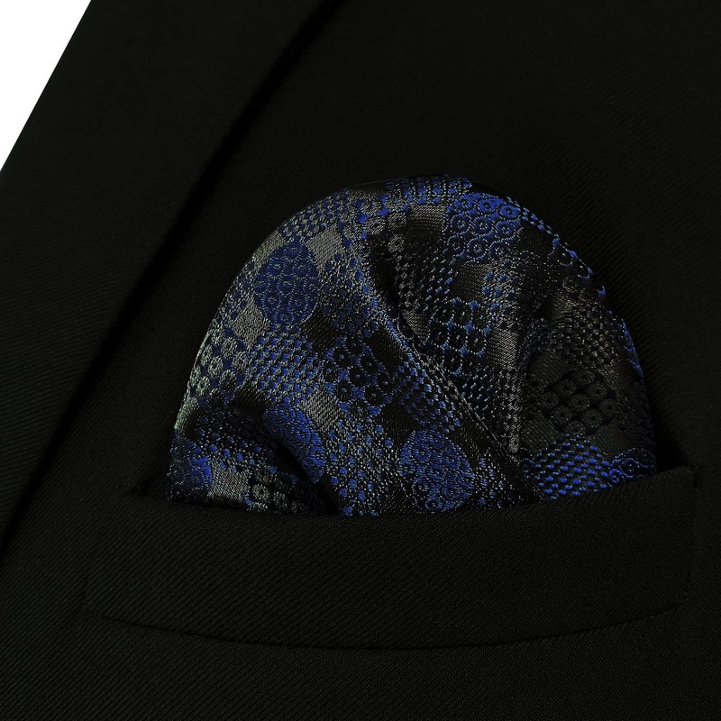 [S&W SHLAX & WING] Men's Tie Set Black Dark Blue