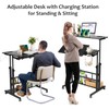 Hadulcet Stand Up Desk, Rolling Desk Adjustable Height, Mobile Standing