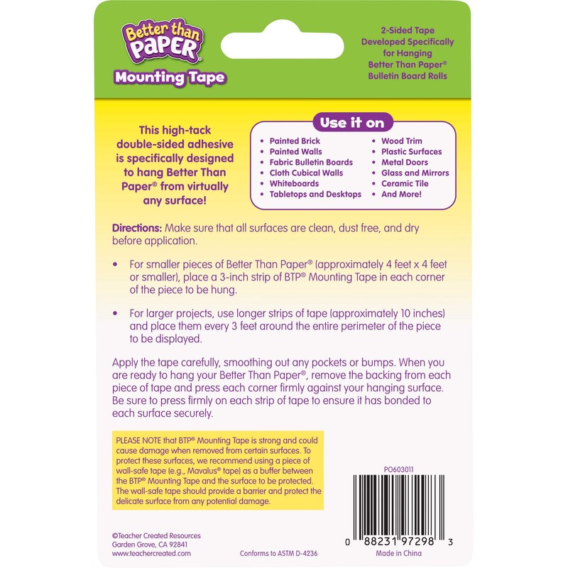 Teacher Created Resources® Better Than Paper® Cinta de montaje blanca