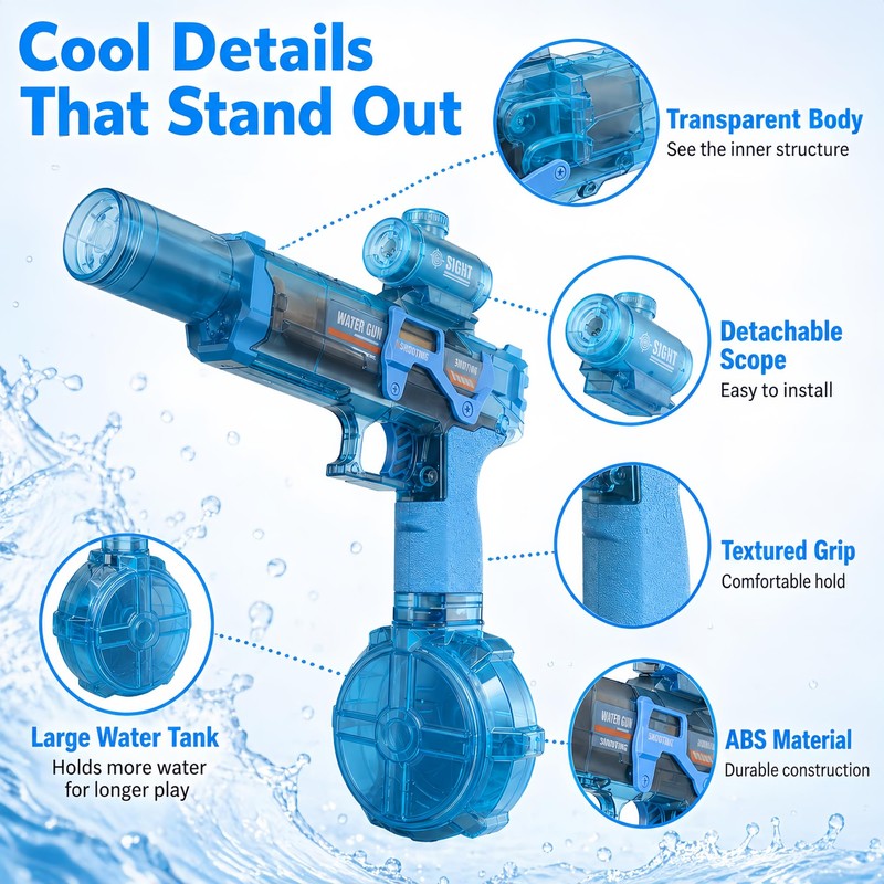 Cravonel 2 Pack Electric Water Guns, Automatic Squirt Guns for