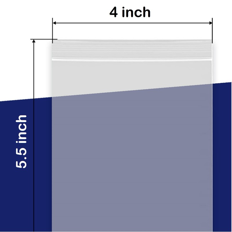 100 Grip Seal Bags 4" x 5.5" | Reusable Strong