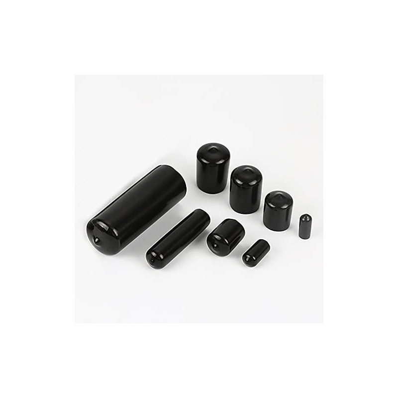 50pcs Rubber End Caps, 1/4" Flexible Screw Thread Protector Cover,