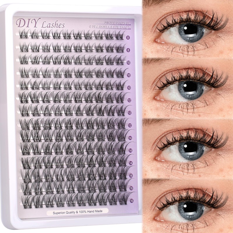 Himirell False Eyelashes DIY Clusters Lashes Individuals Wispy Wet Look