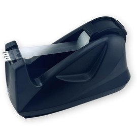eosPAK EX-11425BK by Excell Dual Core Tape Dispenser; 0.75 Inch Tape Width; 1 Inch & 3 Inch Core; Sand-Weighted Base; Leather-Touch Grip; Metal Construction; Stylish Black Office Design