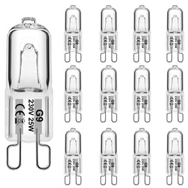 WeshLMPO G9 Halogen Bulbs 25W G9 Bulb Warm White 230V Dimmable for Wax Burner, Cooker Hood, Oven Bulb 12 Pcs