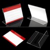 Clear Acrylic Sign Holders with Slanted Back, Adjustable Desk Display