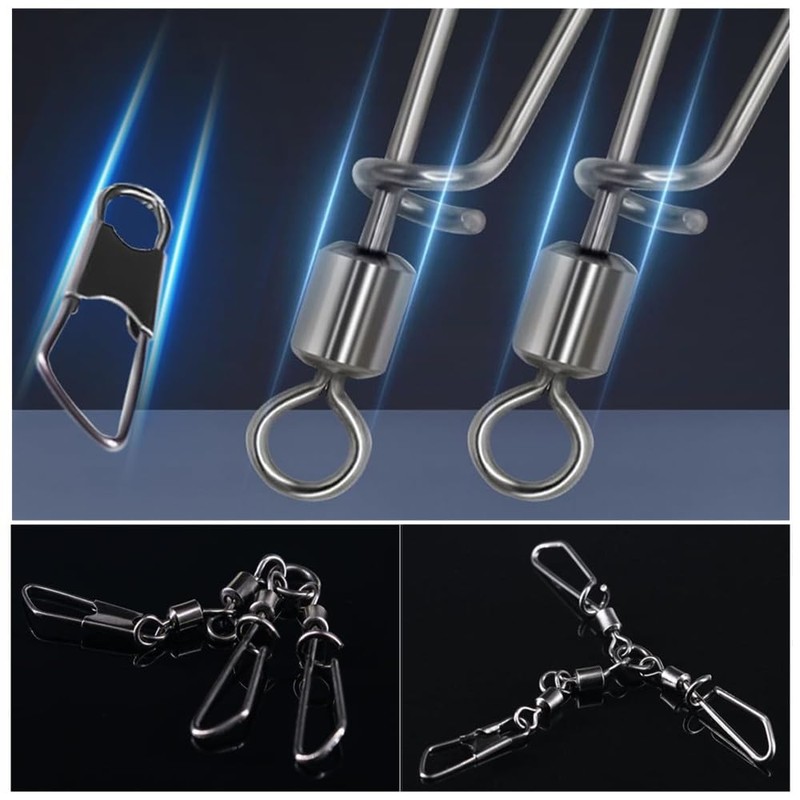 Granmagazz 10 Pcs Double Screw Sarkan Swivels Fishing Tackle Octopus