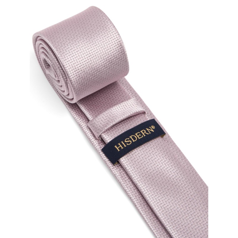HISDERN Tie Men's Slim Ties for Men Solid Silk Tie