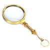 Pokinge 1Pcs Handheld 10X Gold Magnifier Portable Optical Glass Magnifier