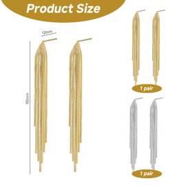 CVFRTT 2 Pairs of Tassel Earrings, Silver Gold Earrings, Drop Earrings for Women, Jewelry Earrings, Hanging Jewelry, Clothing Accessories Decoration