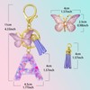 HKOVNE Initial Letter Keychains for Women Pink Purple Butterfly Tassel