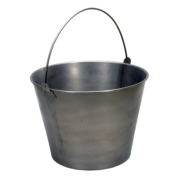 Vestil BKT-SS-500 Stainless Steel Bucket, 11" Depth, 5 gallon, 57 pound Capacity