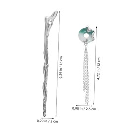 FOMIYES Traditional Chinese Tassels Hair Clip with Dragon Motif and Peace Buckle Handmade Long Tassel Hairpin for Women Skin Friendly Hair Fork Hanfu Accessory for Festive and Modern