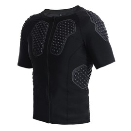 STONEKISS Men’s Chest Protective Shirts, Rib Protector Shirt with Zipper for Soccer, Basketball 2XL