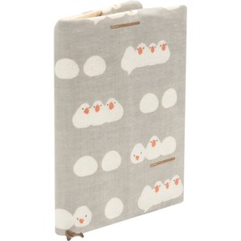 濱文様 文庫本カバー おしくら文鳥 グレー