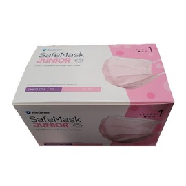 Medicom Face Mask - Medicom Safe Mask Junior 6 - 12 Years Level 1 Pink - 50 Pack