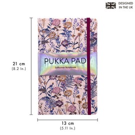 Pukka Pad Bloom A5 Journals – Pack of 1 Notebooks with 192 Pages, 96 Sheets of Lined 80GSM Paper and Elasticated Closure for Everyday School, Office, and Personal Notes - Cream, 8.2 x 5.11in