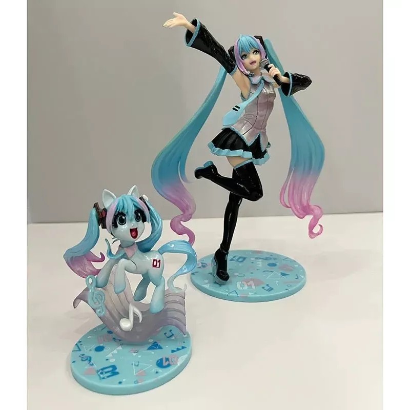 Jextech Figura Hatsune Miku Con Pequeño Pony Regalo Coleccion 21cm