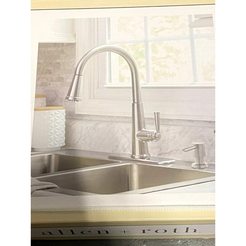 Allen + Roth Dillard High Arc Pull Down Kitchen Faucet
