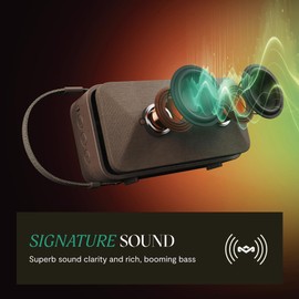 House of Marley Rise Up Solar Bluetooth Speaker, IP67 Waterproof, 14H Playtime, Solar Charging, Quick Charge, Eco-Friendly Recycled Materials, Bamboo Design & Bottle Opener (Cream)