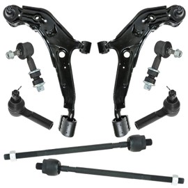 TRQ Front Steering & Suspension Kit Control Arm with Ball Joint Sway Bar Stabilizer Link Tie Rod Compatible with 1996-1999 INFINITI I30 1995-1999 Nissan Maxima