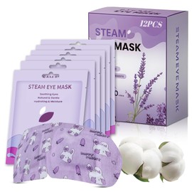12 Packs Steam Eye Mask, Lavender Steam Eye Masks for Sleeping, Heated Warming Eye Mask for Puffy Eyes, Travel Essentials, Sleep Gift