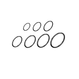 COLORFUL BLING 7 Pcs Set Knuckle Rings Minimalism 1mm Band Stacking Rings Size 4-10 Titanium Stainless Steel in Gold/Rose Gold/Silver/Black for Women - Black