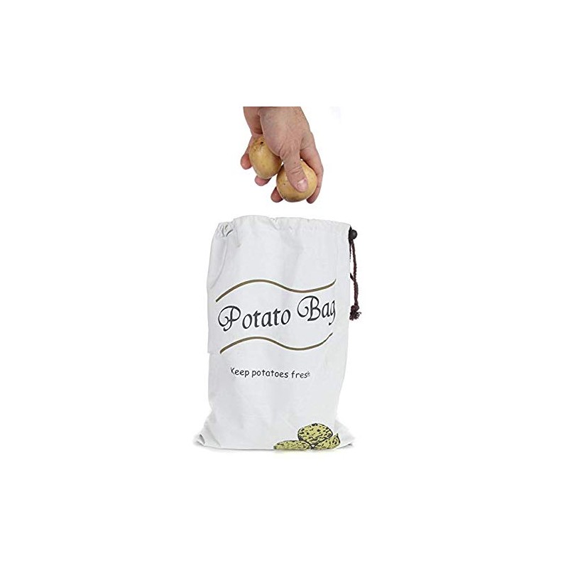 KRISMYA Potato & Onion Sprout-Free Vegetable Storage Bags - White