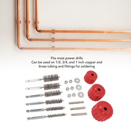 Juego de Limpiador de Tubos de Cobre para Taladro Eléctrico, Cepillo Limpieza 1/2 3/4 de 1 Pulgada, Cepillo Limpieza Tubos con Cerdas Alambre Acero Inoxidable, Vástago 1/4 Pulgada