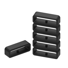Band Keepers Compatible with Coros APEX 46MM/APEX PRO/VERTIX Watch Bands, Silicone Fastener Rings Security Loop/Holder/Retainer (Black-6pcs)