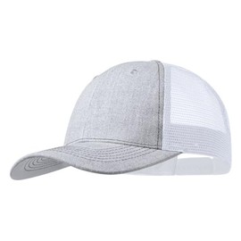 Trucker Cap Casual Baseball Cap 5 Panels Mesh Back Adjustable with Plastic Closure for Men Women Summer, Two-tone, grey, white