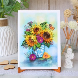 KingKraft Birthday Card for Women, Happy Birthday Card for Mom, Sister, Daughter, Sunflower Quilling Card, Anniversary Card for Wife, Thinking of You, Valentines Day Card, Mothers Day Card