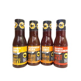 Buffalo Wild Wings Sauce Ultimate Sampler Bundle - Honey BBQ, Caribbean Jerk, Asian Zing, Mango Habanero (12 ounces each)
