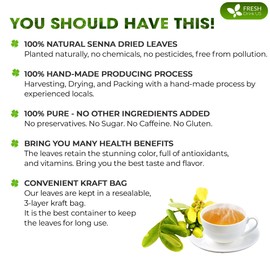 FRESHDRINKUS FreshDrinkUS, Permium 10oz Senna Leaves, 100% Natural & Pure from Senna Leaves, Senna Leaf Tea, Senna Loose Leaf Herbal Tea, No Additives, No Caffeine, Vegan