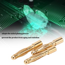 2.5mm Banana Connectors Plug, Multi Purpose Pure Copper Nickel Plated Nickel Plating Banana Connectors for Line Plug in