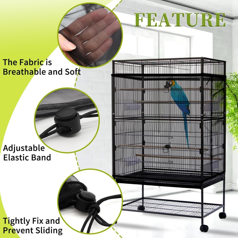 Daoeny Bird Cage Seed Catcher, Large Bird Cage Cover, Adjustable