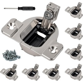 8 Pcs Replacement for Blum Cabinet Hinges, 110 Degree Compact 33 Cabinet Door Hinges Self Closing Cabinet Hinges with 16pcs Wood Screws and a Screwdriver(Mounting Plate Not Included)