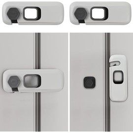 2Pack Child Proof Refrigerator Lock,Fridge Locks for Kids with Sticky Adhesive Pads,Baby Safety Locks for Fridges, Cabinets, Drawers, Double Doors and More (2 Pack)