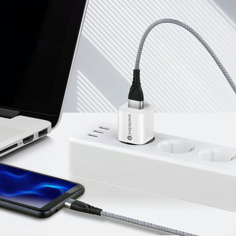 everActive GaN SC-390Q Mains Charger with USB QC3.0 and USB-C