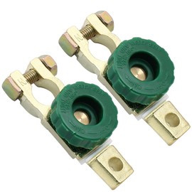 Bonsicoky 2 Pack Top Post Battery Master Disconnect Switch - Battery Terminal Quick Disconnect Switch - Ampper Battery Master Switch Isolator for Car Boat Truck Vehicle - Green