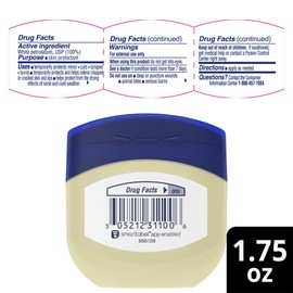 Vaseline Petroleum Jelly Travel-Size 2-Pack – Hypoallergenic Skin Protectant, Unscented Healing Ointment for Beauty & Personal Care, 1.75 Oz Ea