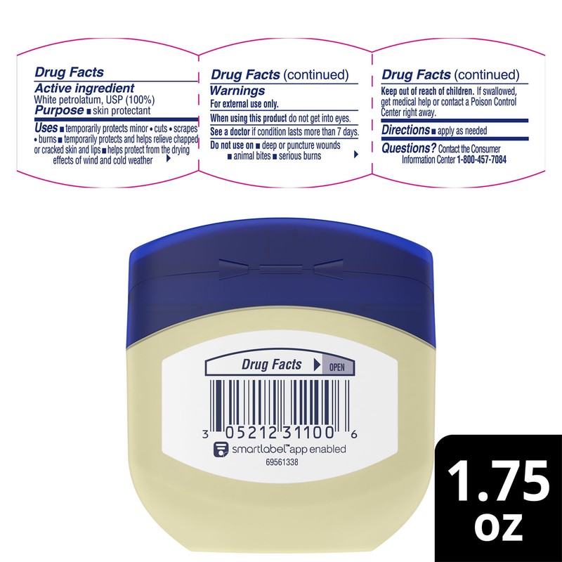 Vaseline Petroleum Jelly Travel-Size 2-Pack – Hypoallergenic Skin Protectant, Unscented