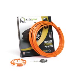 AlloyGator Orange Rim Protector for Car Wheels (Fits 12-24" Wheel Diameter) - Pack of 4 Premium Alloy Wheel Protector to Avoid Scratches & Scuffs - Adhesive Free Curb Rash Rim Protectors