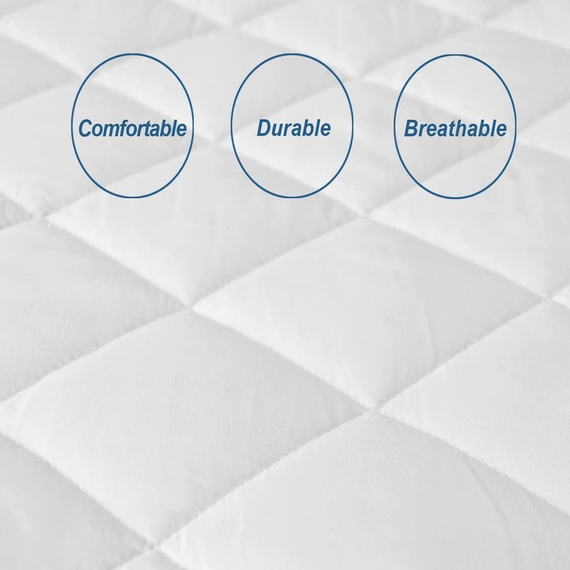 Double Quilted Mattress Protector Extra Deep Pocket Fitted Hypoallergenic Hotel