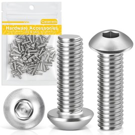 Caianwin M4 x 16mm Bolts 100Pcs Hex Socket Button Head Bolts 304 Stainless Steel Pan Head Machine Screws for Home Office Industrial Electronic
