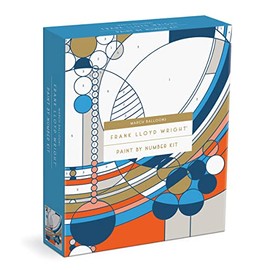 Frank Lloyd Wright March Balloons Paint by Number Kit from Galison Includes 1 Canvas (8” x 10"), 1 Wooden Easel, 2 Paint Brushes & 6 Acrylic Paints, DIY Art Kit with Stunning Design