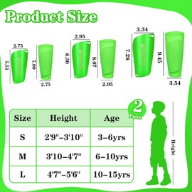 Soccer Shin Guards Soccer Shin Pads Set with Shin Sleeves and Long Soccer Socks Optimized Insert Pocket Protective Soccer Lightweight Soccer Equipment for Boys Girls Men Soccer Game(Green)