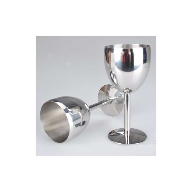 Addfun®Packung mit 2 Stück,Gute Qualität Rostfreier Stahl Kelch Rotwein Brille,14cm