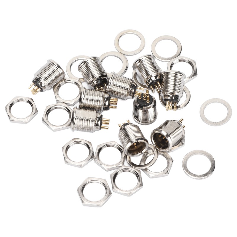 10Pcs XLR Male Socket 4 Pin Metal Panel Mount Male